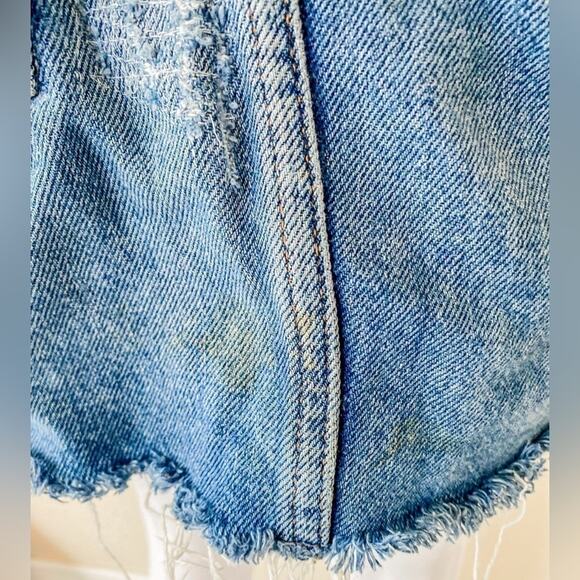 We the Free by Free People | Women's Distressed Ripped Jean Denim Skirt | 24 - Picture 4 of 5